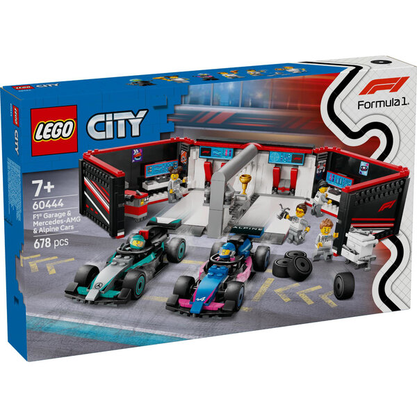 LEGO 60444 - F1® garage met Mercedes-AMG en Alpine auto's