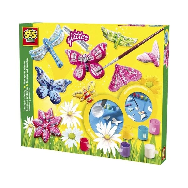 SES Gips gieten en schilderen  Glitter vlinders