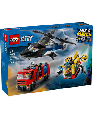 LEGO 60462 - Helikopter, brandweerauto en onderzeeër remix