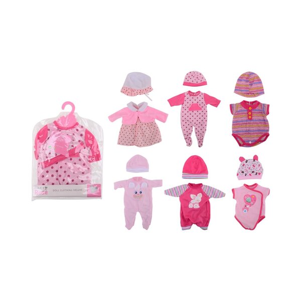 JohnToy Kledingset Baby Rose voor pop van ong. 40 cm.  Per stuk