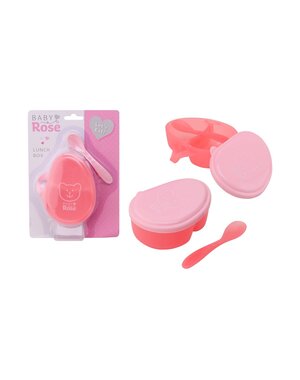 JohnToy Lunchtrommel met lepeltje - Baby Rose