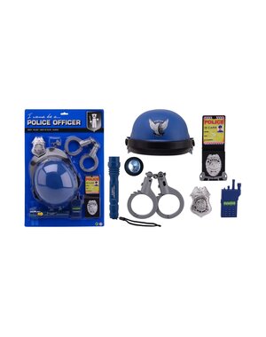JohnToy Politie set met helm - 6 delig