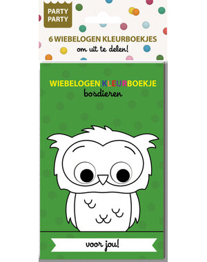 Image Books Party Party uitdeelboekjes - 6 kleurboekjes met wiebelogen