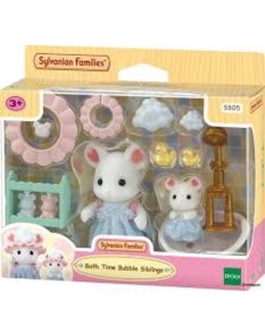 Sylvanian Families 5805 - Bubbel Badtijd broer en zus