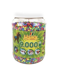 Hama Strijkkralen in pot pastelkleuren - 9000 stuks