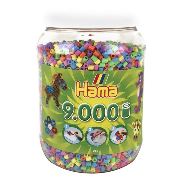 Hama Strijkkralen in pot pastelkleuren - 9000 stuks