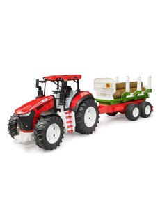 Bruder 3453 - Tractor met bomentrailer en 3 boomstammen