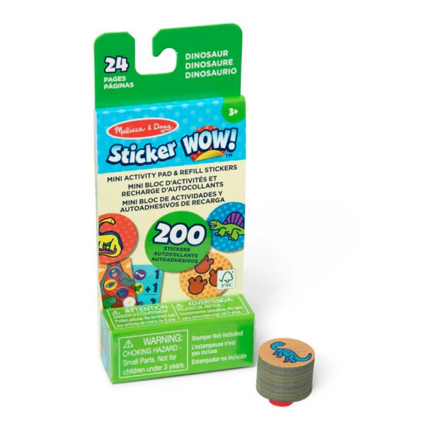 Melissa & Doug Sticker Wow! Miniboekje en navulling stickers Dino's