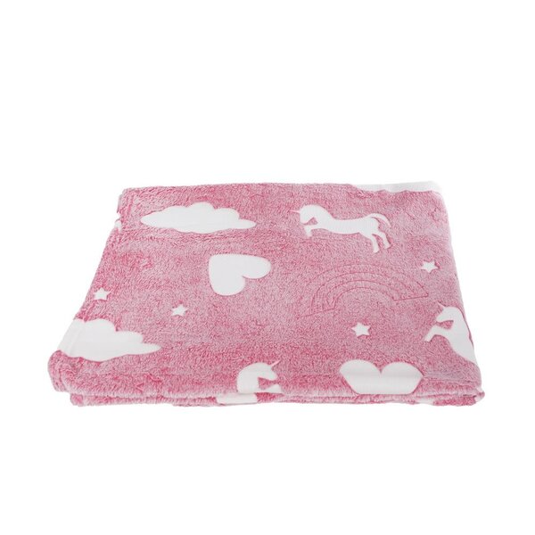 Fleece deken Unicorn  Glow In The Dark 100x150cm