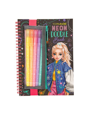 TOPModel Neon Doodle kleurboek met stiften