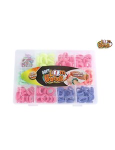  Loom bandjes soft, 180 stuks met 15 clips