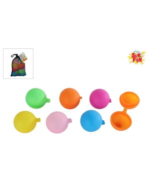 Sun Fun Herbruikbare waterballonnen, 6 stuks in opbergnet