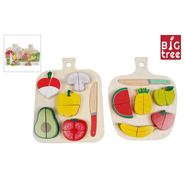 Snijset groente en fruit FSC hout 12 delig