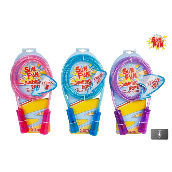 Sun Fun Springtouw met ledlicht, 2.3 mtr 3 kleuren ass.