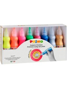 Primo Plakkaatverf Metal + fluor - 8 flesjes x 50 ml