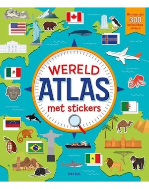 Deltas Wereldatlas met stickers