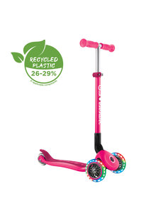  Step Globber Primo Foldable Plus Lights - Fuchsia