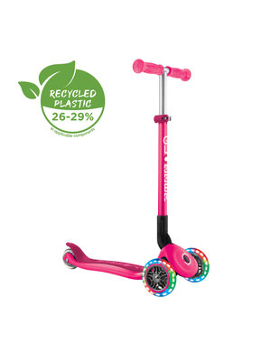  Step Globber Primo Foldable Plus Lights - Fuchsia