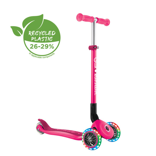Step Globber Primo Foldable Plus Lights - Fuchsia