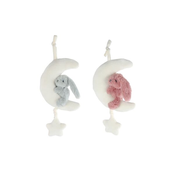 Take me Home Muziekdoos Pluche konijn halve maan - 2 kleuren - 35 cm