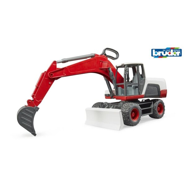 Bruder 3411 - Graafmachine rood-wit
