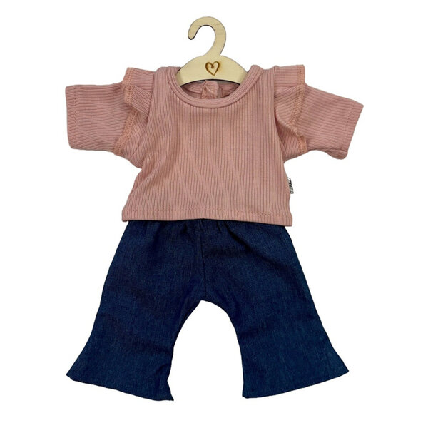 Hollie Poppenbroek flared met shirt roze