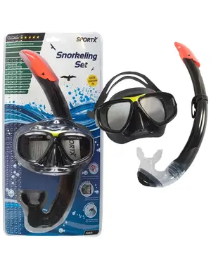 SportX Duikbril met snorkel (Adult) zwart