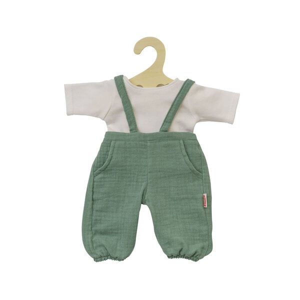 Heless Tuinbroek saliegroen met wit shirt (28-35 cm)