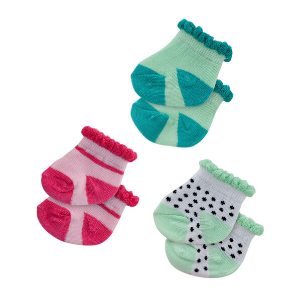 Heless Sokken met stippen -  roze en mintgroen (35-45 cm) per set van 3 paar