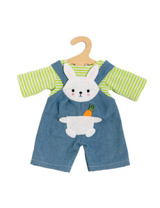 Heless Tuinbroek jeans Bunny Lou met groen shirt (35-45 cm)