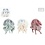 Mini Club Knuffeldoek konijn met relief - 30 cm - 3 kleuren