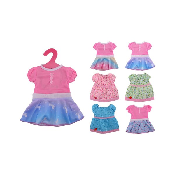 JohnToy Jurk Baby Rose  voor pop van 40-45 cm - per stuk