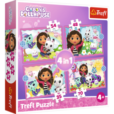 Trefl 4 in 1 puzzel Gabby's Dollhouse - 35,48,54,70 stukjes