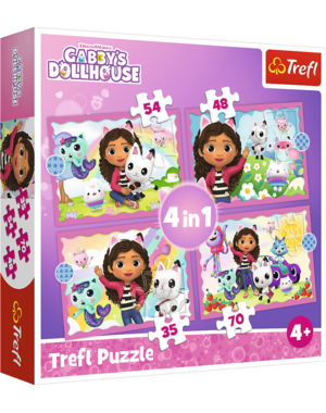 Trefl 4 in 1 puzzel Gabby's Dollhouse - 35/48/54/70 stukjes