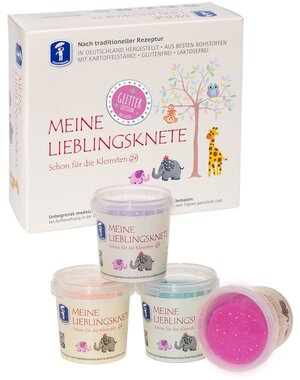  Feuchtmann Mijn Lievelingsklei - 4 potjes Glitter kleuren - Glutenvrij