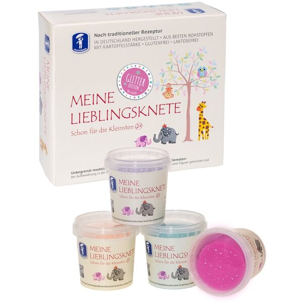 Feuchtmann Mijn Lievelingsklei - 4 potjes Glitter kleuren - Glutenvrij