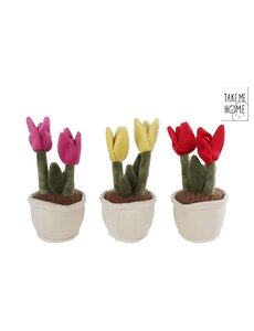 Take me Home Plant pluche tulp - 27 cm