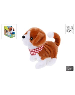 Take me Home Lopend hondje wit/bruin  met diverse functies