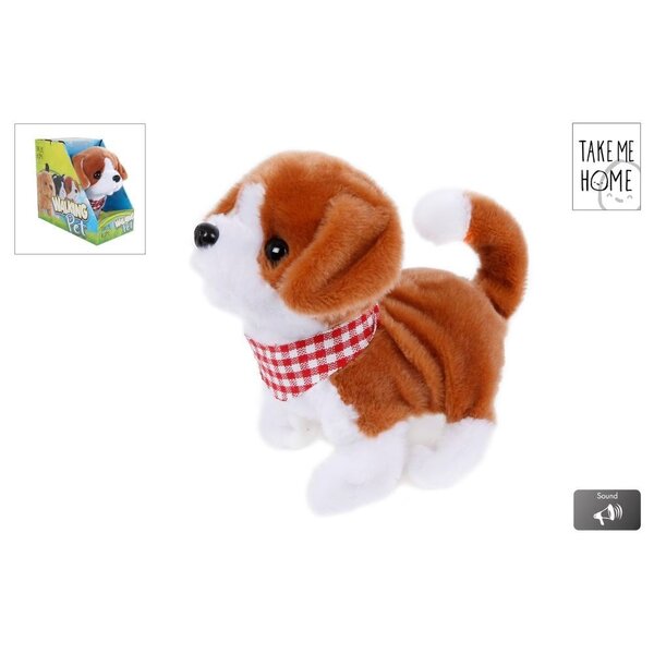 Take me Home Lopend hondje wit/bruin  met diverse functies