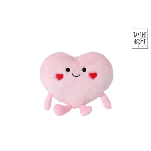 Take me Home Knuffel Hart lichtroze - 20 cm