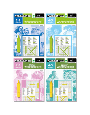  Puzzelboek Woordzoeker - 4 soorten - per stuk