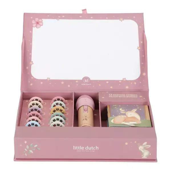 Little Dutch Verhalen projector zaklamp, roze