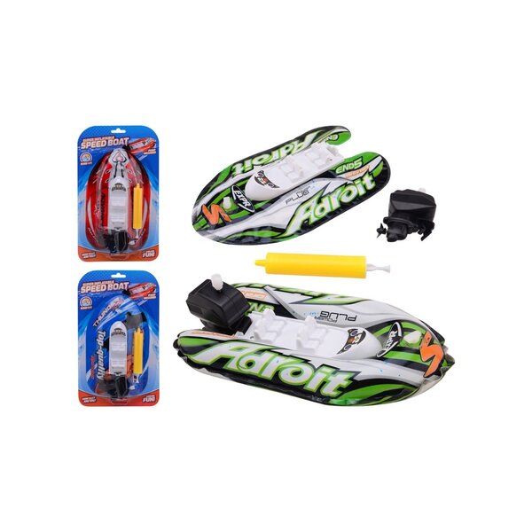 JohnToy Opblaasbare Speedboot met opwindmotor