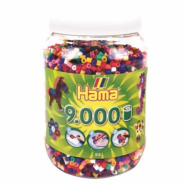 Hama Strijkkralen in pot primaire kleuren - 9000 st.
