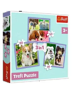Trefl 3 in 1 Puppy’s - 20/36/50 stukjes