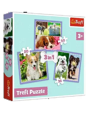 Trefl 3 in 1 Puppy’s - 20/36/50 stukjes