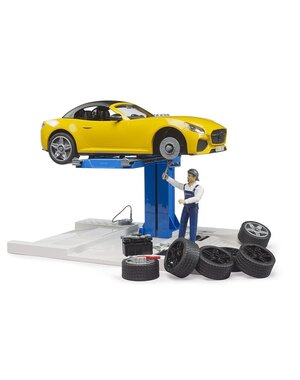 Bruder 62112 - Auto werkplaats met Roadster