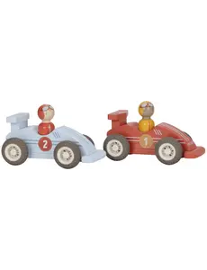 Little Dutch Racewagen hout met pull-back funtie - set van 2