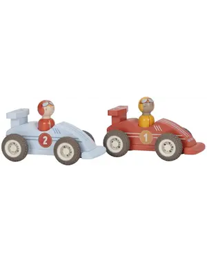 Little Dutch Racewagen hout met pull-back funtie - set van 2