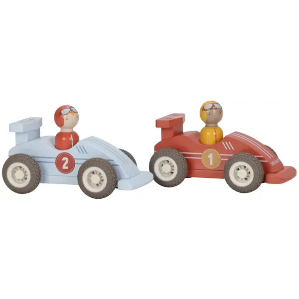 Little Dutch Racewagen hout met pull-back funtie - set van 2